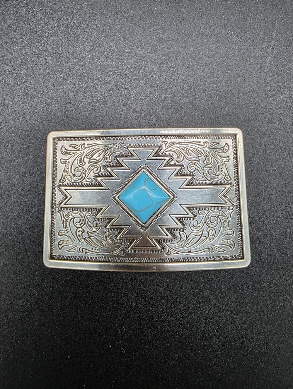Blazin Roxx Turquoise Accent Silver Western-Style Women's Belt Buckle